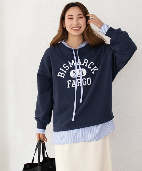 Shelly island（シェリーアイランド）の「ロゴプリントスウェット（スウェット・レディース・ネイビー/ブルー/グリーン・FREE）」の4枚目の写真