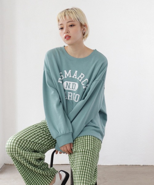 Shelly island（シェリーアイランド）の「ロゴプリントスウェット（スウェット・レディース・ネイビー/ブルー/グリーン・FREE）」の9枚目の写真