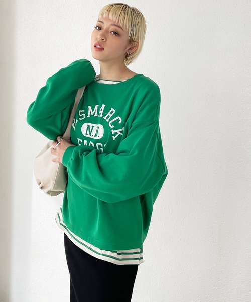 Shelly island（シェリーアイランド）の「ロゴプリントスウェット（スウェット・レディース・ネイビー/ブルー/グリーン・FREE）」の19枚目の写真