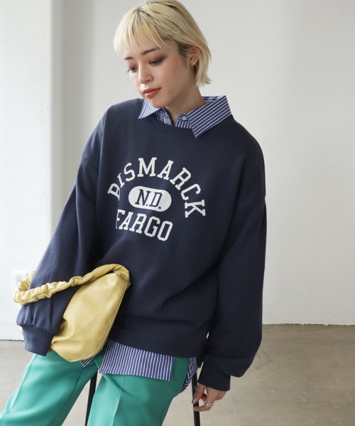 Shelly island（シェリーアイランド）の「ロゴプリントスウェット（スウェット・レディース・ネイビー/ブルー/グリーン・FREE）」の8枚目の写真