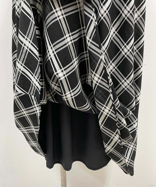 PICCIN（ピッチン）の「チェックフレアスカート（スカート・レディース・ブラック/グリーン・M）」の10枚目の写真