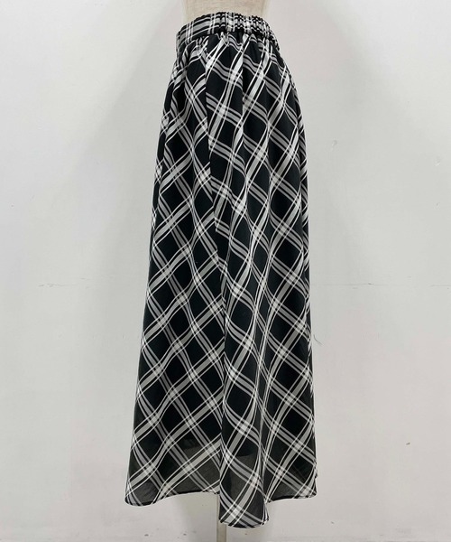 PICCIN（ピッチン）の「チェックフレアスカート（スカート・レディース・ブラック/グリーン・M）」の9枚目の写真