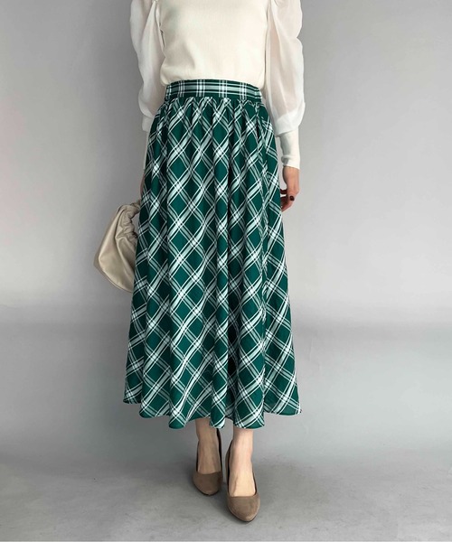 PICCIN（ピッチン）の「チェックフレアスカート（スカート・レディース・ブラック/グリーン・M）」の21枚目の写真