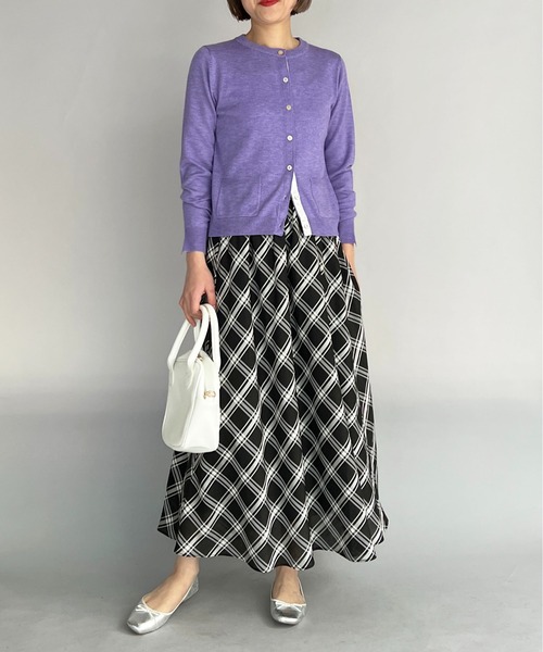 PICCIN（ピッチン）の「チェックフレアスカート（スカート・レディース・ブラック/グリーン・M）」の8枚目の写真