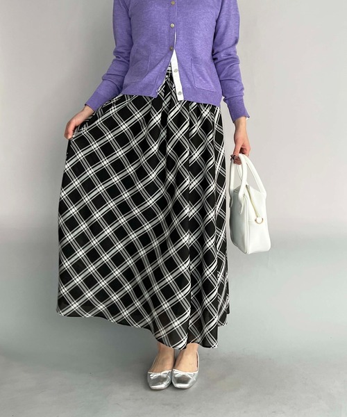 PICCIN（ピッチン）の「チェックフレアスカート（スカート・レディース・ブラック/グリーン・M）」の22枚目の写真
