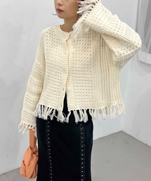 CAPRICIEUX LE'MAGE | フリンジ透かし2WAYカーディガン(カーディガン/ボレロ)