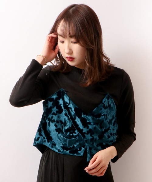 A.N.L(エーエヌエル レーベル)の「A.N.L ビスチェ風カットソー(Tシャツ/カットソー・レディース・ブラウン/グリーン/ボルドー・38)」の3枚目の写真