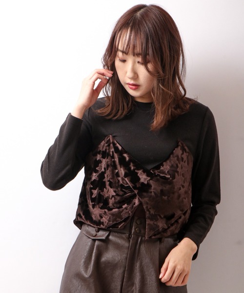 A.N.L(エーエヌエル レーベル)の「A.N.L ビスチェ風カットソー(Tシャツ/カットソー・レディース・ブラウン/グリーン/ボルドー・38)」の4枚目の写真