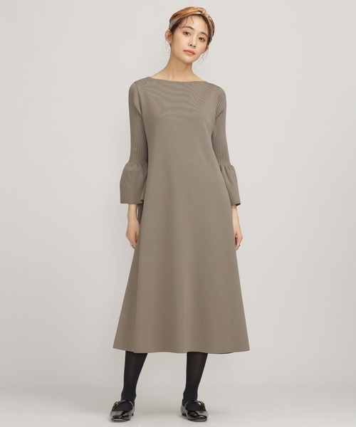 店舗良い人気殺到 Aラインフレアニットワンピース 長袖 ワンピース Nano Universe ナノユニバース のファッション 冬バーゲン Arenatheatre Net