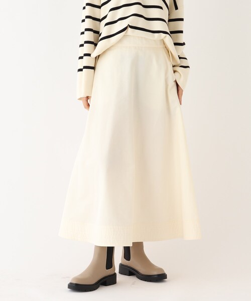 OPAQUE.CLIP（オペークドットクリップ）の「◆T/Cツイル フレアスカート【WEB限定サイズ】（スカート・レディース・サンドベージュ/ホワイト系・40/38/42）」の2枚目の写真