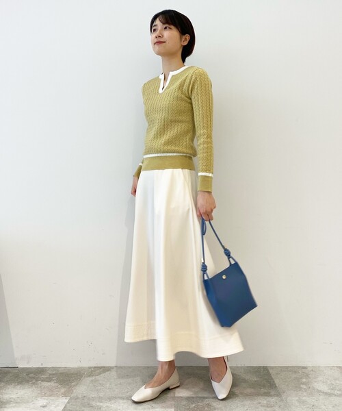 OPAQUE.CLIP（オペークドットクリップ）の「◆T/Cツイル フレアスカート【WEB限定サイズ】（スカート・レディース・サンドベージュ/ホワイト系・40/38/42）」の14枚目の写真