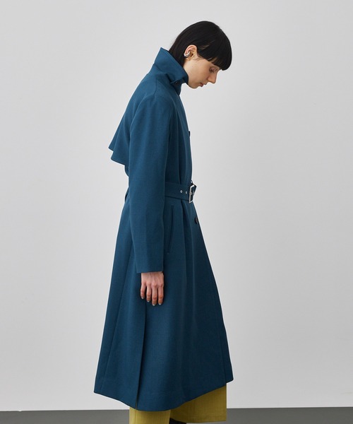 完売間近！】スタンドカラーリーンラインコート（トレンチコート