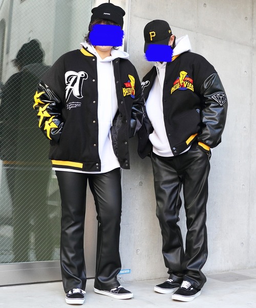 8(eight)(エイト)の「レザータッチフレアパンツ(スラックス・メンズ・ブラック/アイボリー・MEDIUM/LARGE)」の12枚目の写真