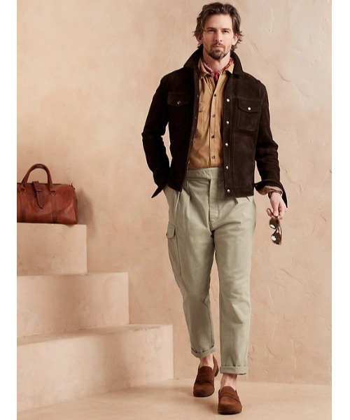 Banana Republic(バナナリパブリック)の「Br Archives エクスプローラー プリーツ パンツ(カーゴパンツ・メンズ・ベージュ/カーキ・30/32/34/31/33/29/28)」の12枚目の写真