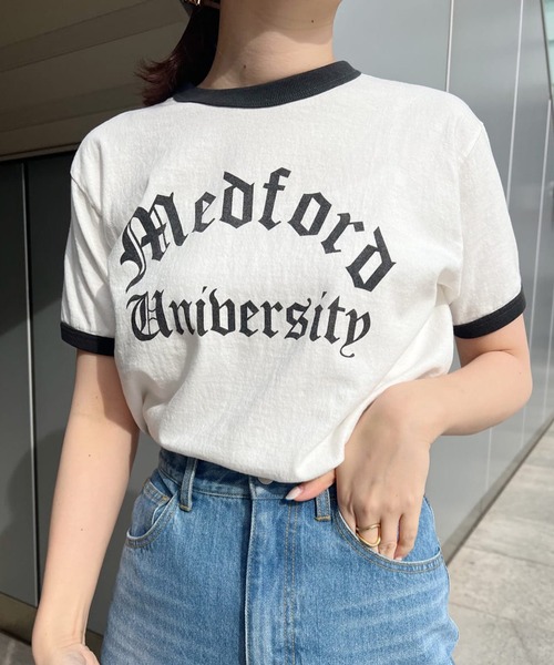 SHENERY（シーナリー）の「College Ringer Tee（Tシャツ/カットソー・レディース・オフホワイト/グレー・FREE）」の2枚目の写真