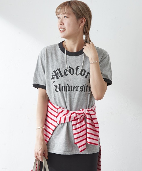 SHENERY（シーナリー）の「College Ringer Tee（Tシャツ/カットソー・レディース・オフホワイト/グレー・FREE）」の15枚目の写真