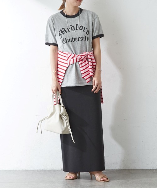 SHENERY（シーナリー）の「College Ringer Tee（Tシャツ/カットソー・レディース・オフホワイト/グレー・FREE）」の19枚目の写真