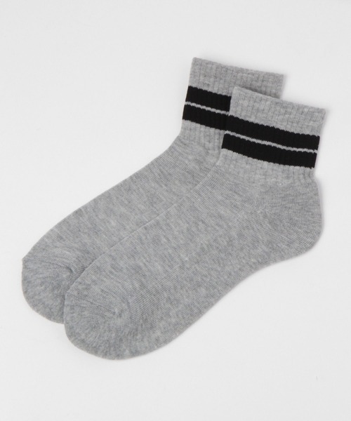 LAKOLE(ラコレ)の「TCボーダーショートソックス / 259907(ソックス/靴下・メンズ・アイボリー/ホワイト/ブラック/レモンイエロー/ライトグリーン/グレー・FREE)」の3枚目の写真