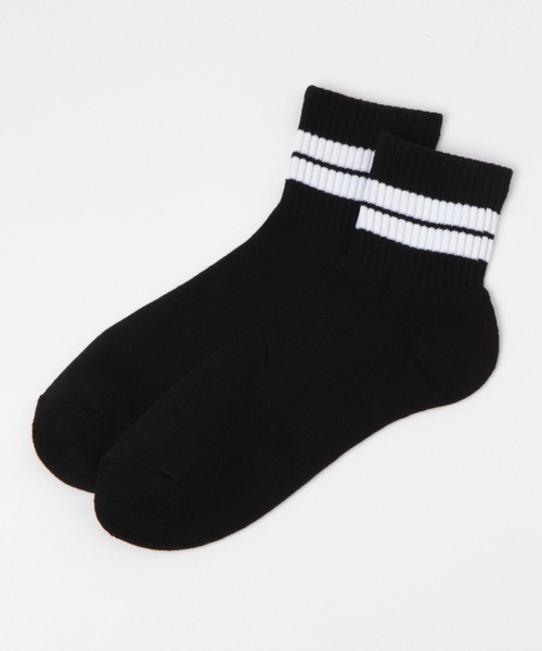 LAKOLE(ラコレ)の「TCボーダーショートソックス / 259907(ソックス/靴下・メンズ・アイボリー/ホワイト/ブラック/レモンイエロー/ライトグリーン/グレー・FREE)」の2枚目の写真