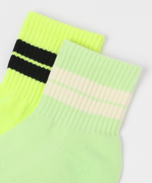 LAKOLE(ラコレ)の「TCボーダーショートソックス / 259907(ソックス/靴下・メンズ・アイボリー/ホワイト/ブラック/レモンイエロー/ライトグリーン/グレー・FREE)」の7枚目の写真