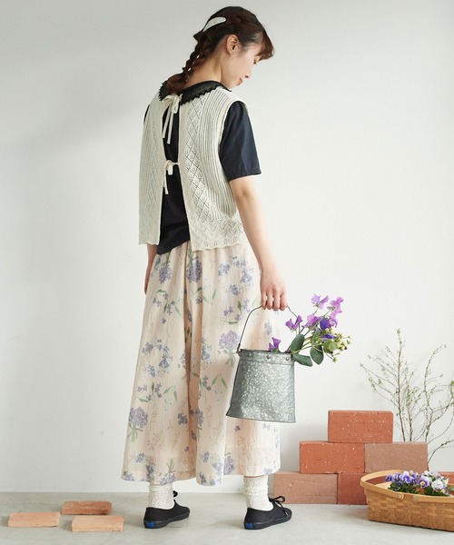 chambre de charme（シャンブルドゥシャーム）の「cdc 36/-天竺 衿レース5分袖Ｔ（Tシャツ/カットソー・レディース・ブラック/ホワイト・FREE）」の14枚目の写真