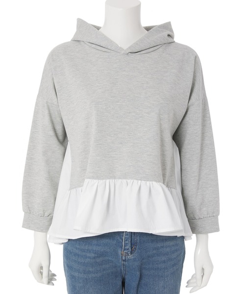 fifth（フィフス）の「異素材ペプラムパーカー（パーカー・レディース・ブラック/グレー・M）」の14枚目の写真