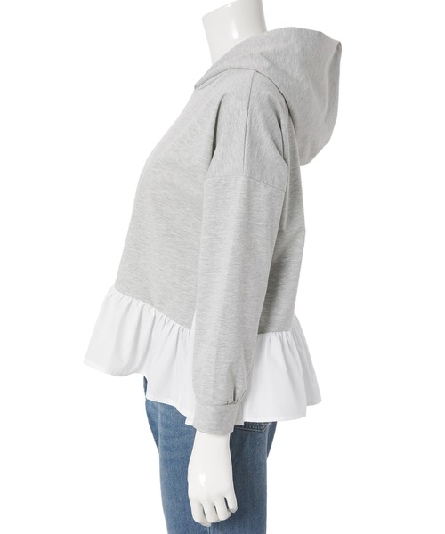 fifth（フィフス）の「異素材ペプラムパーカー（パーカー・レディース・ブラック/グレー・M）」の18枚目の写真