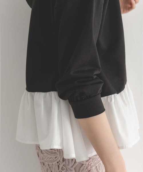 fifth（フィフス）の「異素材ペプラムパーカー（パーカー・レディース・ブラック/グレー・M）」の7枚目の写真