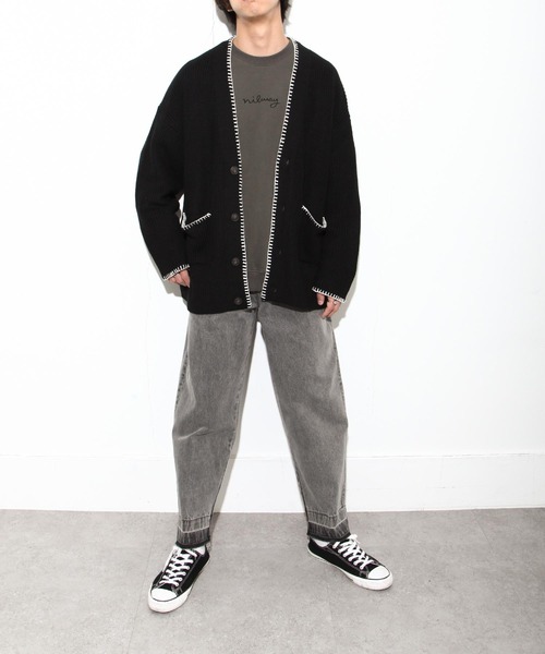 NILWAY（ニルウェイ）の「ファインコットン裏毛nilway筆記ロゴ刺繍ビッグクルー（スウェット・メンズ・ブラック/オフホワイト/グリーン/チャコール・MEDIUM/LARGE）」の5枚目の写真