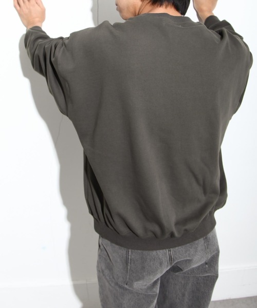 NILWAY（ニルウェイ）の「ファインコットン裏毛nilway筆記ロゴ刺繍ビッグクルー（スウェット・メンズ・ブラック/オフホワイト/グリーン/チャコール・MEDIUM/LARGE）」の12枚目の写真