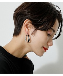 AZUL by moussy | UNEVEN COLOR HOOP EARRINGS/アンイーブンカラーフープイヤリング(ピアス（両耳用）)