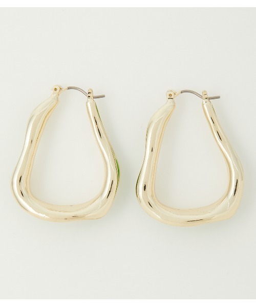 AZUL by moussy（アズールバイマウジー）の「UNEVEN COLOR HOOP EARRINGS/アンイーブンカラーフープイヤリング（ピアス（両耳用）・レディース・ブラック/オフホワイト/グリーン・FREE）」の13枚目の写真