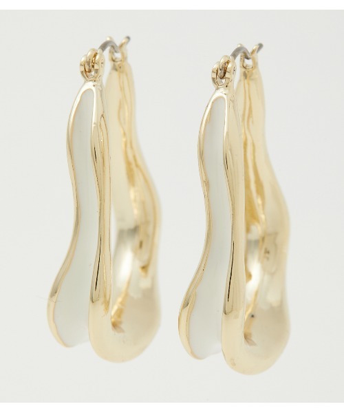 AZUL by moussy（アズールバイマウジー）の「UNEVEN COLOR HOOP EARRINGS/アンイーブンカラーフープイヤリング（ピアス（両耳用）・レディース・ブラック/オフホワイト/グリーン・FREE）」の18枚目の写真