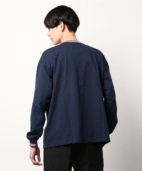 BACK NUMBER（バックナンバー）の「【BACK NUMBER】リブラインロンＴ（Tシャツ/カットソー・メンズ・ライトグレー/ネイビー・L/M/S/XL）」の21枚目の写真
