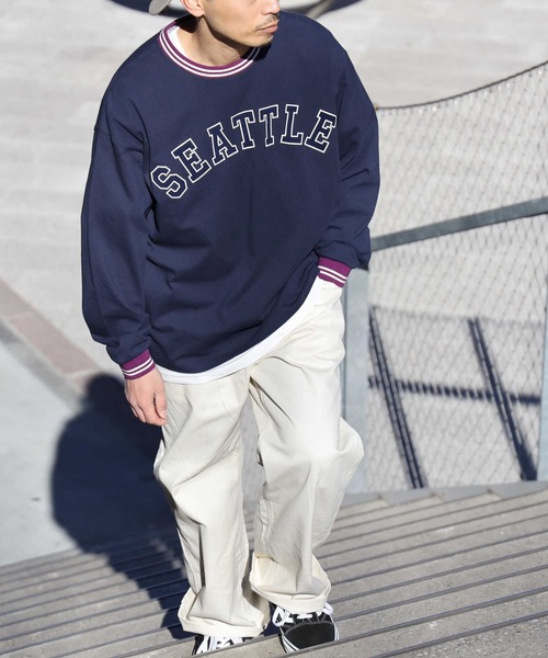 BACK NUMBER（バックナンバー）の「【BACK NUMBER】リブラインロンＴ（Tシャツ/カットソー・メンズ・ライトグレー/ネイビー・L/M/S/XL）」の7枚目の写真