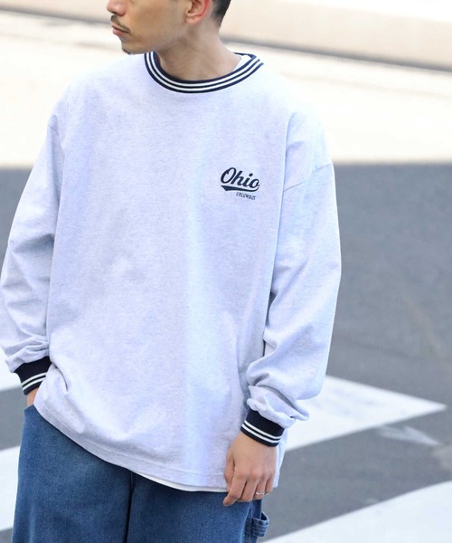 BACK NUMBER（バックナンバー）の「【BACK NUMBER】リブラインロンＴ（Tシャツ/カットソー・メンズ・ライトグレー/ネイビー・L/M/S/XL）」の6枚目の写真