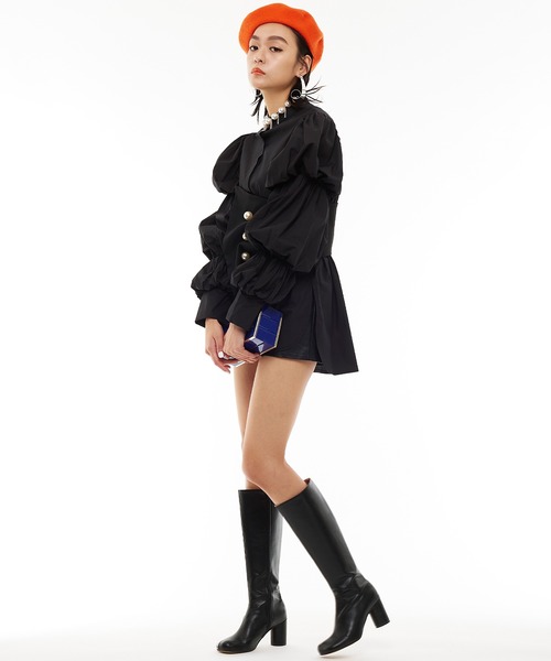 Narcissus（ナルシス）の「【Narcissus】ソデボリュームシャツ（シャツ/ブラウス・レディース・ブラック/ホワイト・FREE）」の7枚目の写真