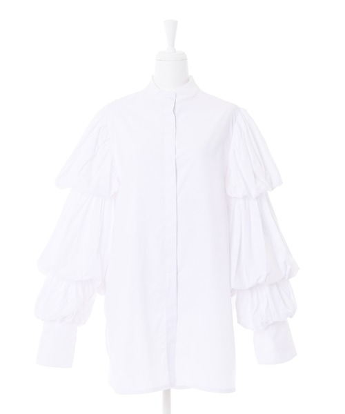 Narcissus（ナルシス）の「【Narcissus】ソデボリュームシャツ（シャツ/ブラウス・レディース・ブラック/ホワイト・FREE）」の9枚目の写真