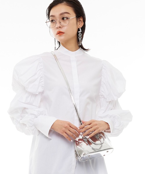 Narcissus（ナルシス）の「【Narcissus】ソデボリュームシャツ（シャツ/ブラウス・レディース・ブラック/ホワイト・FREE）」の17枚目の写真