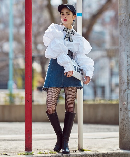 Narcissus（ナルシス）の「【Narcissus】ソデボリュームシャツ（シャツ/ブラウス・レディース・ブラック/ホワイト・FREE）」の16枚目の写真