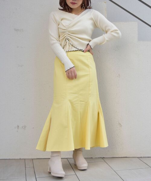 MAJESTIC LEGON(マジェスティックレゴン)の「オトナカシュクールニット(ニット/セーター・レディース・ブラック/ライトグリーン/アイボリー・MEDIUM)」の8枚目の写真