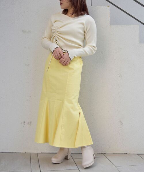 MAJESTIC LEGON(マジェスティックレゴン)の「オトナカシュクールニット(ニット/セーター・レディース・ブラック/ライトグリーン/アイボリー・MEDIUM)」の9枚目の写真