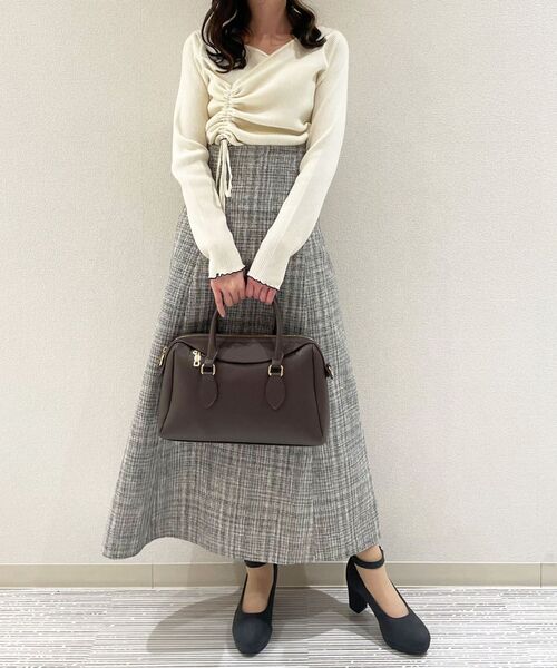 MAJESTIC LEGON(マジェスティックレゴン)の「オトナカシュクールニット(ニット/セーター・レディース・ブラック/ライトグリーン/アイボリー・MEDIUM)」の14枚目の写真