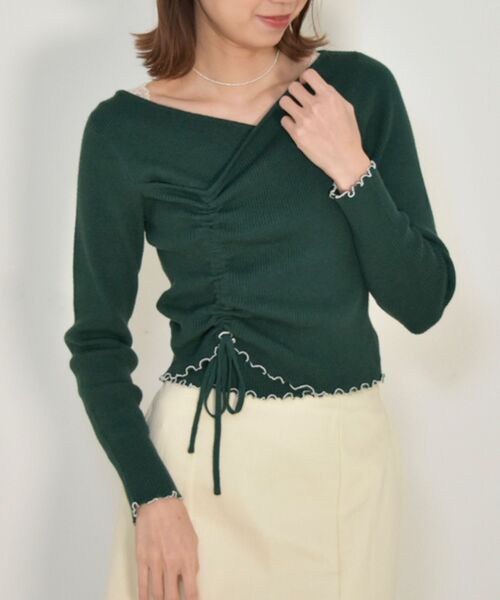 MAJESTIC LEGON(マジェスティックレゴン)の「オトナカシュクールニット(ニット/セーター・レディース・ブラック/ライトグリーン/アイボリー・MEDIUM)」の16枚目の写真