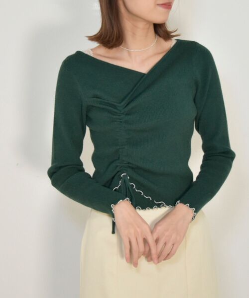 MAJESTIC LEGON(マジェスティックレゴン)の「オトナカシュクールニット(ニット/セーター・レディース・ブラック/ライトグリーン/アイボリー・MEDIUM)」の17枚目の写真