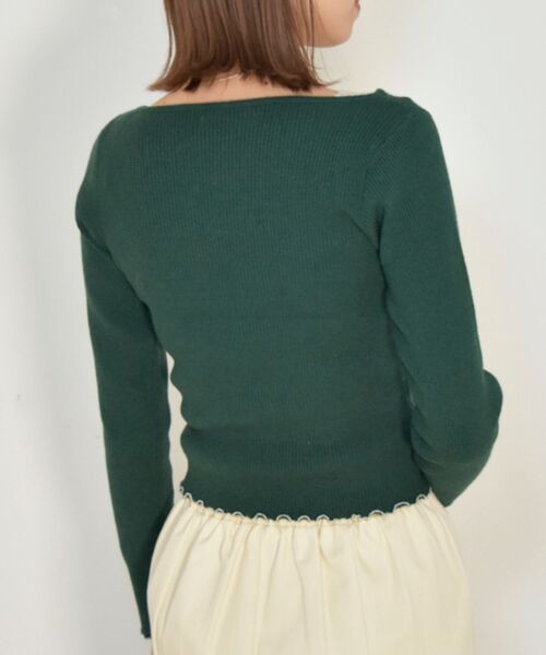 MAJESTIC LEGON(マジェスティックレゴン)の「オトナカシュクールニット(ニット/セーター・レディース・ブラック/ライトグリーン/アイボリー・MEDIUM)」の19枚目の写真