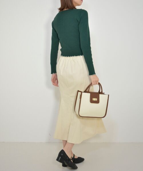 MAJESTIC LEGON(マジェスティックレゴン)の「オトナカシュクールニット(ニット/セーター・レディース・ブラック/ライトグリーン/アイボリー・MEDIUM)」の22枚目の写真