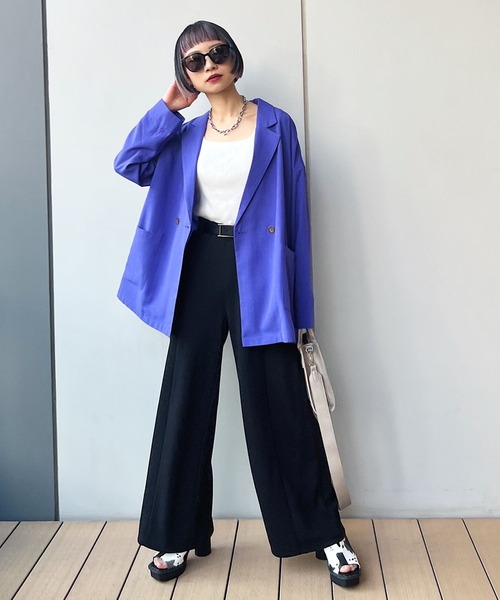 PAGEBOY(ページボーイ)の「ポンチワイドスラックス(スラックス・レディース・チャコールグレー/スカイブルー/ブラック/ホワイト系その他・FREE)」の15枚目の写真