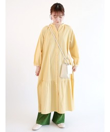 ehka sopo | 裾ギャザーストライプワンピース(ワンピース)