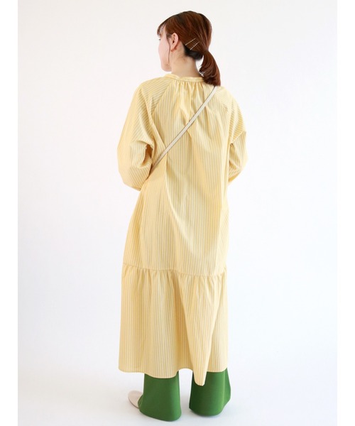 ehka sopo（エヘカソポ）の「裾ギャザーストライプワンピース（ワンピース・レディース・パープル/イエロー/グリーン・ﾌﾘ-）」の14枚目の写真